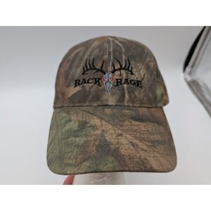 Rack Rage Camo Hunting Hat Deer Skull Logo Kati Adjustable Strap Mens Cap